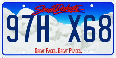 SD license plate 97HX68