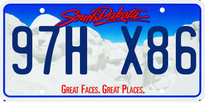 SD license plate 97HX86