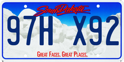 SD license plate 97HX92