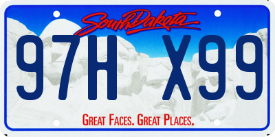 SD license plate 97HX99