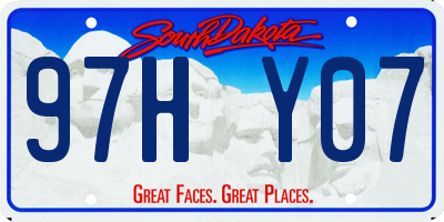 SD license plate 97HY07