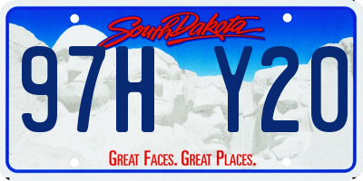 SD license plate 97HY20