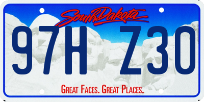 SD license plate 97HZ30