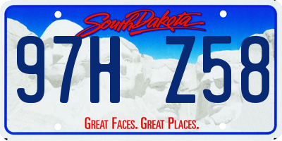 SD license plate 97HZ58