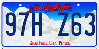 SD license plate 97HZ63