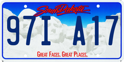 SD license plate 97IA17