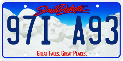 SD license plate 97IA93