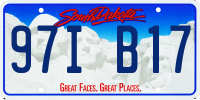 SD license plate 97IB17