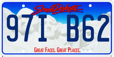 SD license plate 97IB62