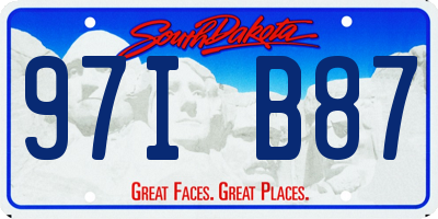 SD license plate 97IB87