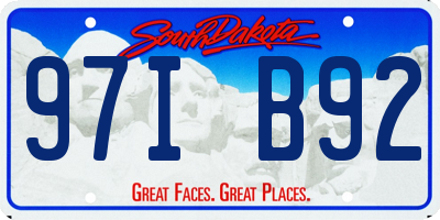 SD license plate 97IB92