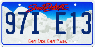 SD license plate 97IE13