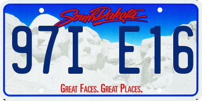 SD license plate 97IE16