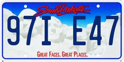 SD license plate 97IE47