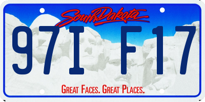 SD license plate 97IF17