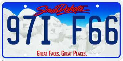 SD license plate 97IF66