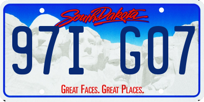 SD license plate 97IG07