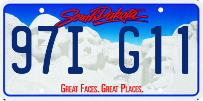 SD license plate 97IG11