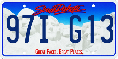 SD license plate 97IG13