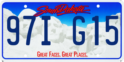 SD license plate 97IG15