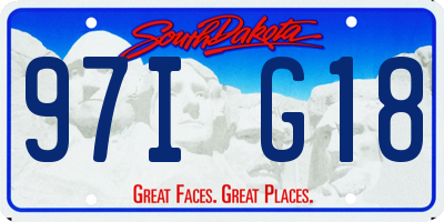 SD license plate 97IG18