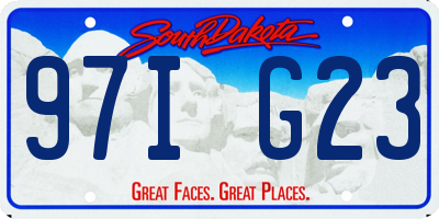 SD license plate 97IG23