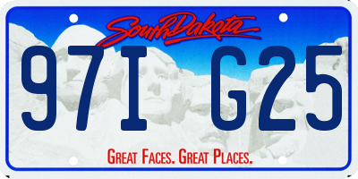 SD license plate 97IG25