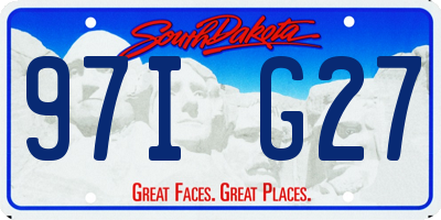 SD license plate 97IG27