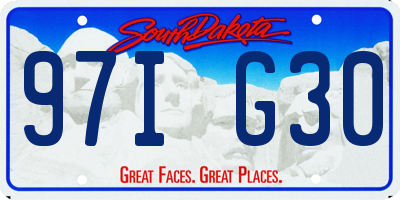 SD license plate 97IG30