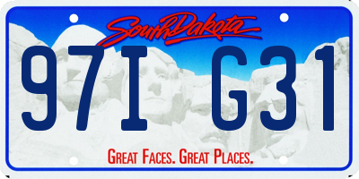 SD license plate 97IG31