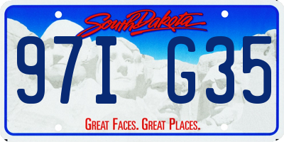 SD license plate 97IG35