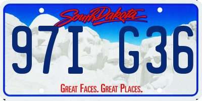 SD license plate 97IG36
