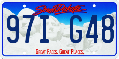 SD license plate 97IG48