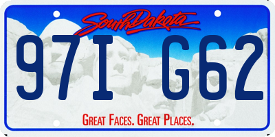 SD license plate 97IG62