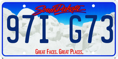 SD license plate 97IG73