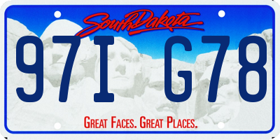 SD license plate 97IG78