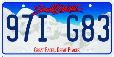 SD license plate 97IG83