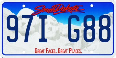 SD license plate 97IG88