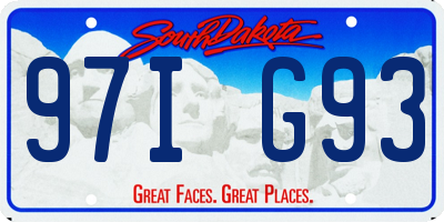 SD license plate 97IG93