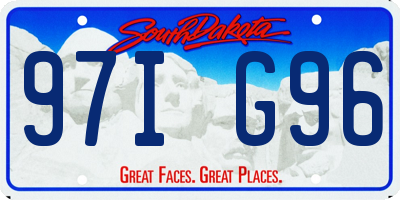 SD license plate 97IG96