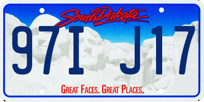 SD license plate 97IJ17