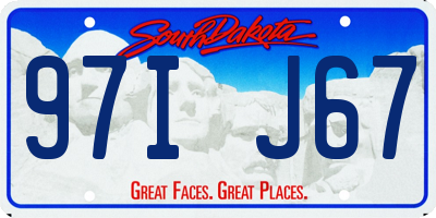SD license plate 97IJ67