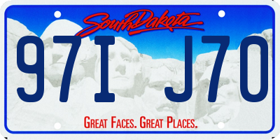 SD license plate 97IJ70