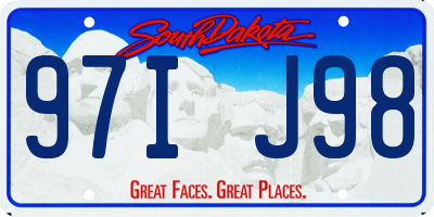 SD license plate 97IJ98