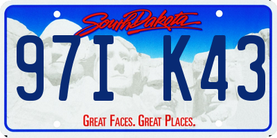SD license plate 97IK43