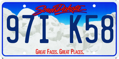 SD license plate 97IK58