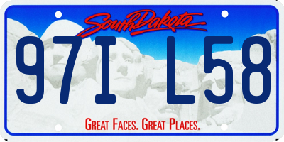 SD license plate 97IL58