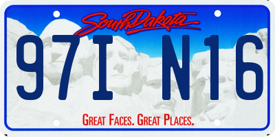 SD license plate 97IN16