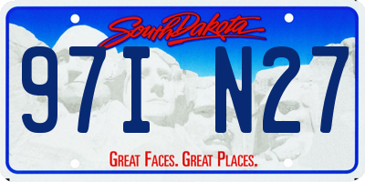 SD license plate 97IN27