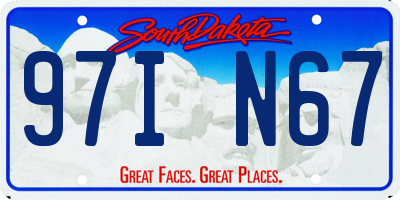 SD license plate 97IN67